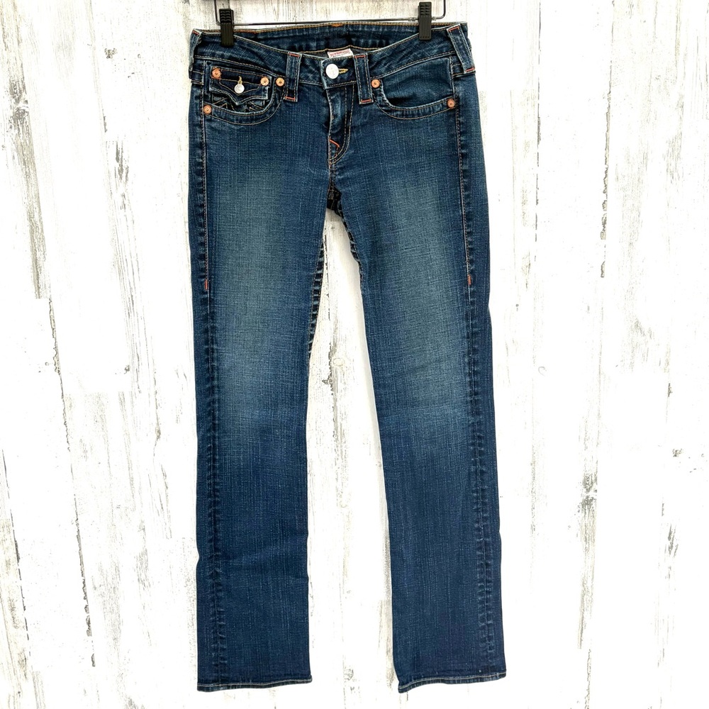 True Religion Women’s Billy Straight Leg Blue Denim Jeans Size 30X32
